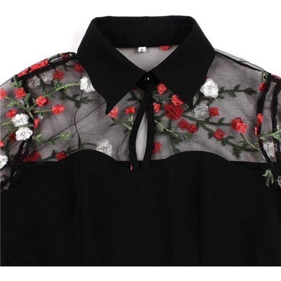 Women's Vintage Polka Dot 1950s Audrey Retro Rockabilly Dress Swing Dress - Picture 3 of 6